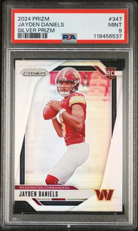 Jayden Daniels 2024 Panini Prizm #347 Silver PSA 9