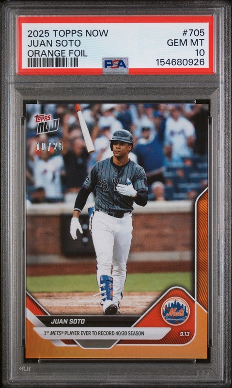 Juan Soto 10/25 PSA 10 Topps Now 705