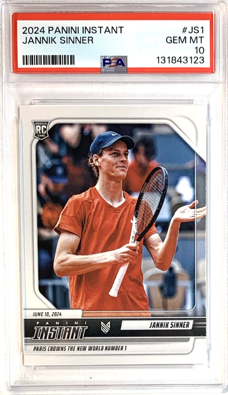 2024 PANINI INSTANT #JS1 JANNIK SINNER ROOKIE CARD PSA 10 GEM MINT--SHIPS FAST!