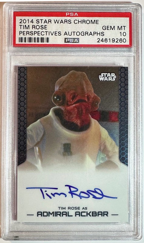 Topps Star Wars Chrome Perspectives Auto Card Admiral Ackbar Tim Rose PSA 10