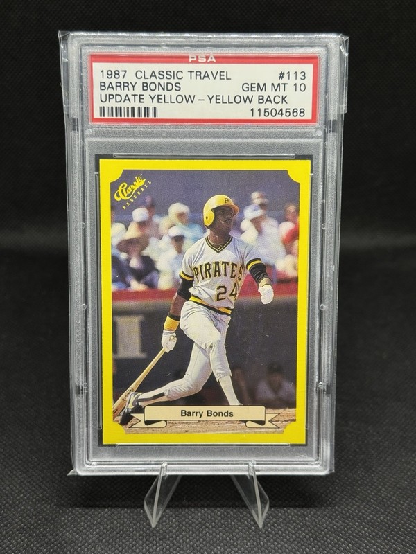 1987 Classic Travel Update Yellow Barry Bonds Rookie #113 PSA 10 Gem Mint RC