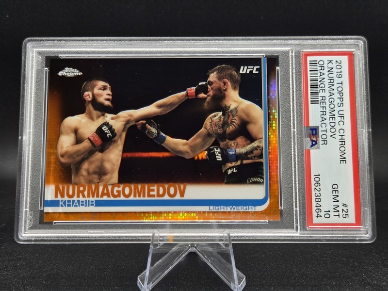 2019 Topps Chrome UFC Khabib Nurmagomedov Orange Refractor /25 PSA 10 POP 5!