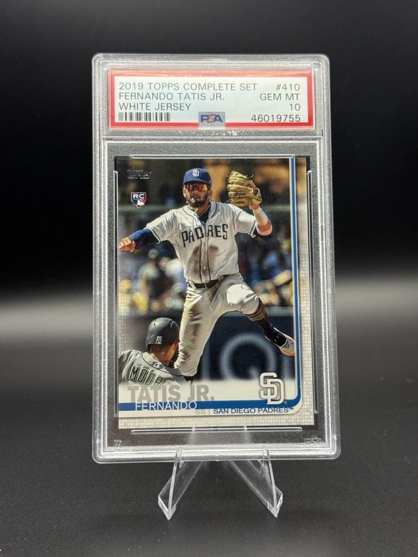 2019 Topps Complete Set Fernando Tatis Jr RC White Jersey #410 PSA 10 Padres