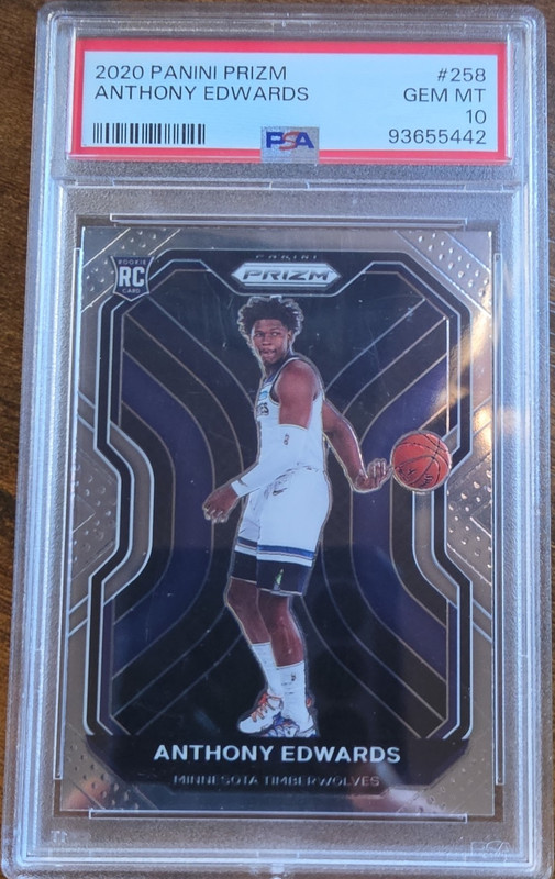 Panini Prizm 2020-21 Anthony Edwards Rookie #258 PSA 10 Base Timberwolves