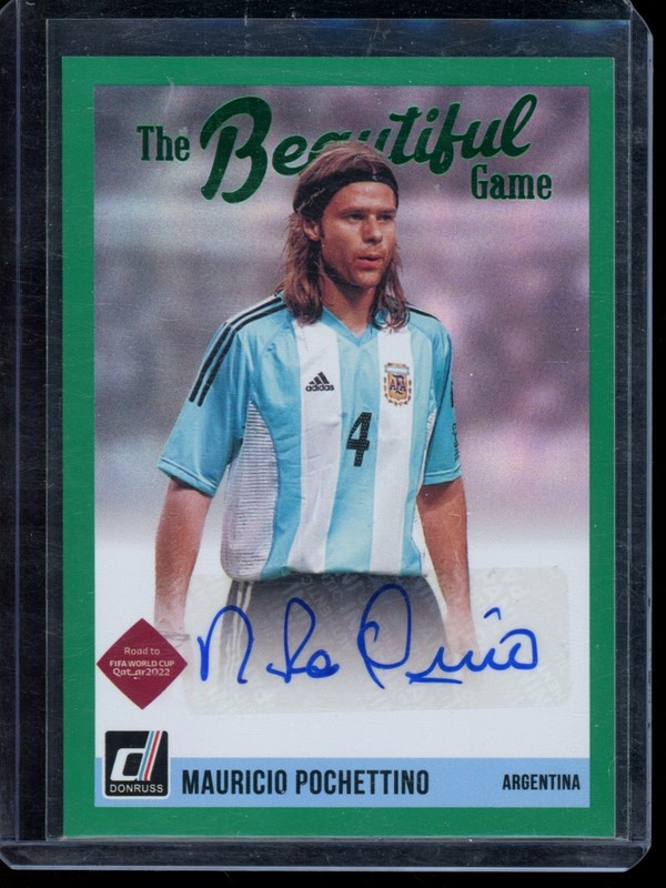 Mauricio Pochettino 2021-22 Panini Donruss  - Beautiful Game Auto Green #BG-MPO