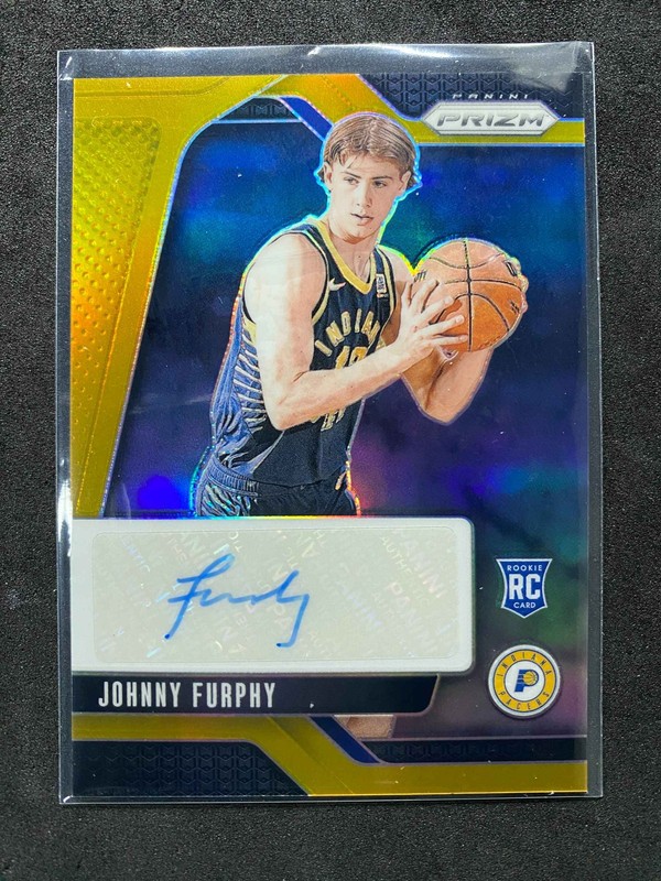2024-25 Prizm Johnny Furphy Gold Auto RC Rookie 9/10 #RSI-JFP Pacers