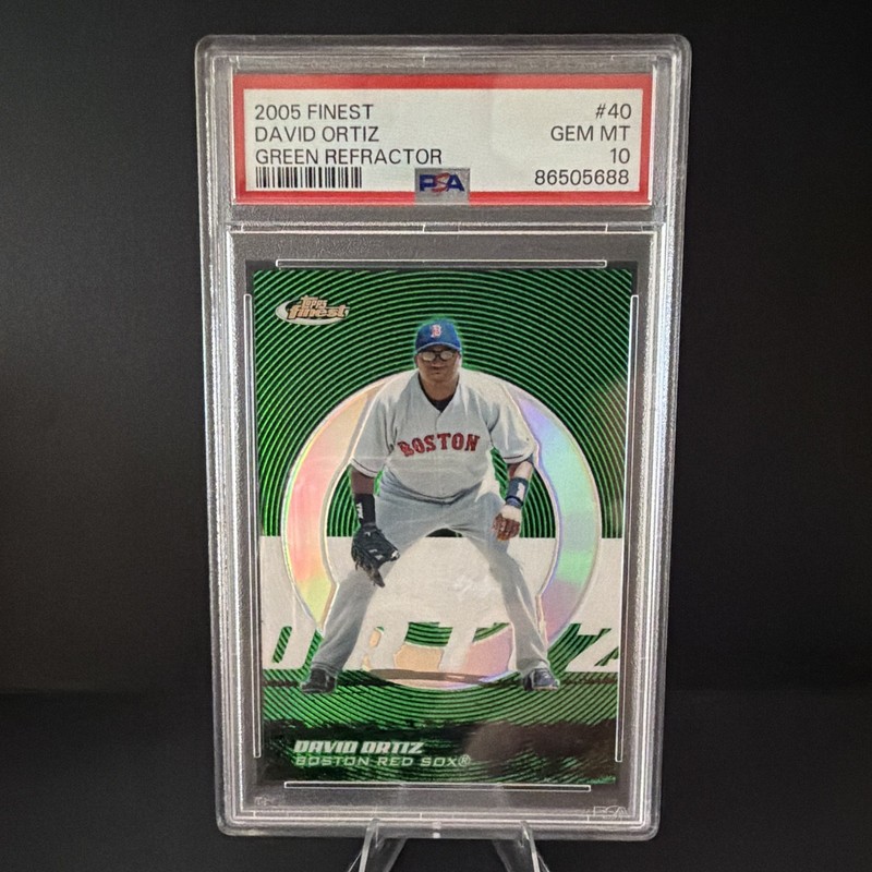 2005 Topps Finest David Ortiz Green Refractor 170/199 #40 Boston Red Sox PSA 10