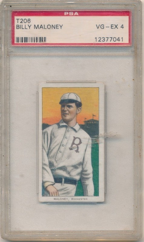 BILLY MALONEY T206 PIEDMONT BASEBALL CARD #350 ROCHESTER RARE PSA 4 VG-EX