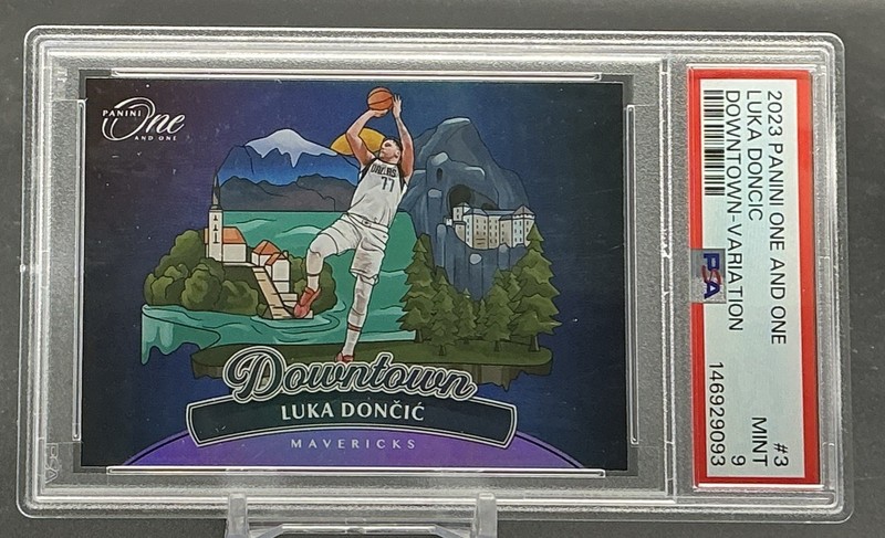 Luka Doncic 2023 Panini One And One Downtown Variation Mavericks PSA 9