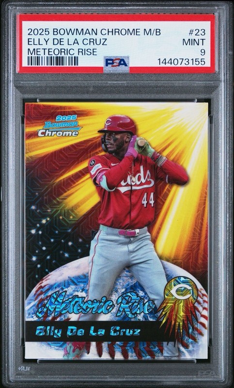 2025 Bowman Chrome Meteoric Rise Elly de La Cruz #MR-23 Mega Box Refractor PSA 9
