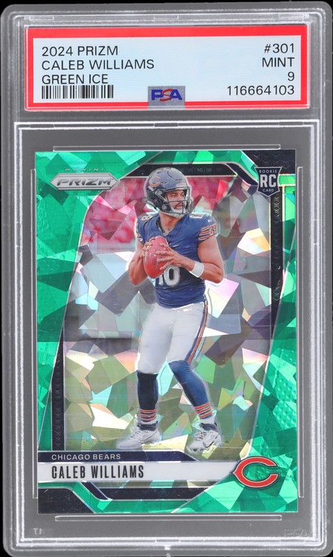 2024 Panini Prizm Caleb Williams #301 PSA 9 Green Ice Prizm Football Mint RC