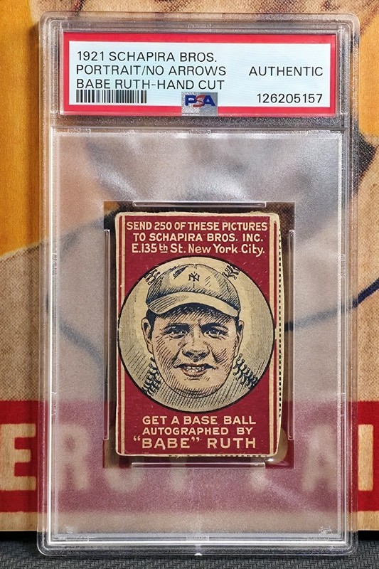 BABE RUTH 1921 Schapira Bros Strip Card Portrait No Arrows PSA A YANKEES HOF