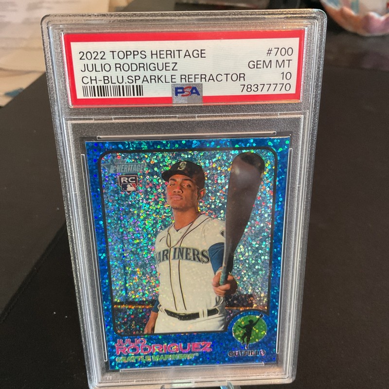 2022 Heritage Julio Rodriguez Blue Sparkle Psa 10