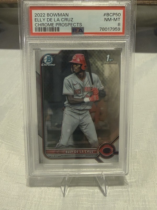 2022 Bowman - Chrome Prospect Elly De La Cruz #BCP-50 (RC) 1st Bowman Reds PSA 8