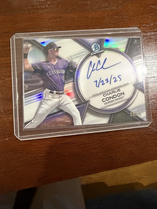 2025 Bowman Chrome Charlie Condon Prime Chrome Auto Inscription /50 #PSC-CC