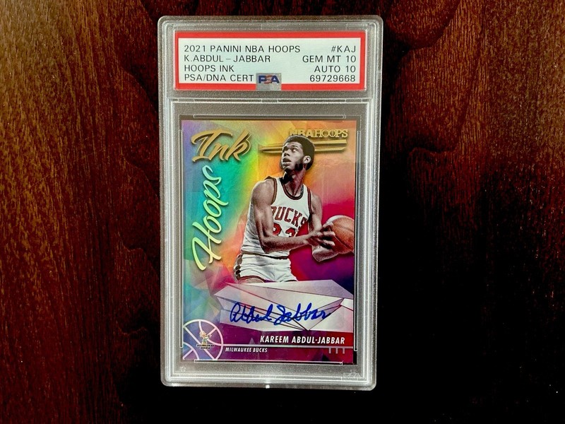 Kareem Abdul-Jabbar 2021 Panini NBA Hoops Ink Autograph PSA 10 Auto 10