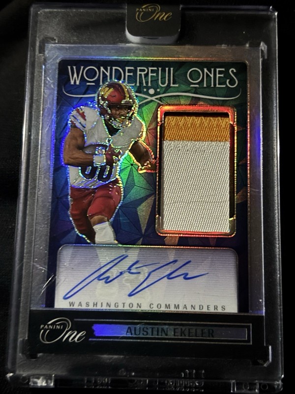 2024 Panini One AUSTIN EKELER #366 Wonderful Ones Patch Auto /99 Commanders