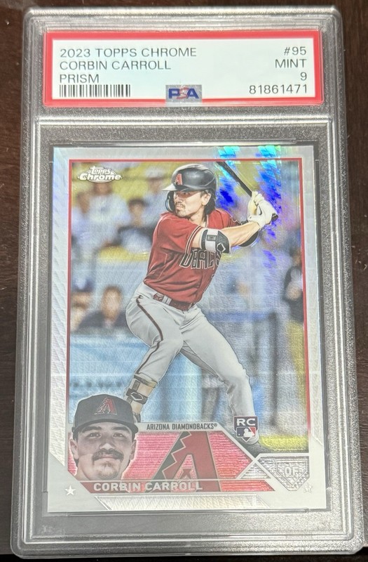 2023 Topps Chrome - Corbin Carroll #95 Prism Refractor (RC) PSA 9 Diamondbacks