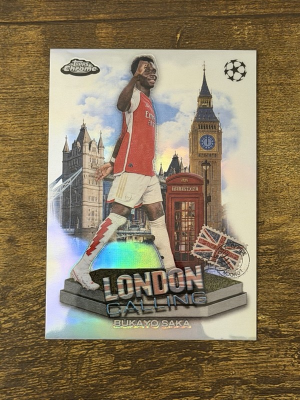 2023-24 Topps Chrome UEFA Bukayo Saka London Calling Arsenal
