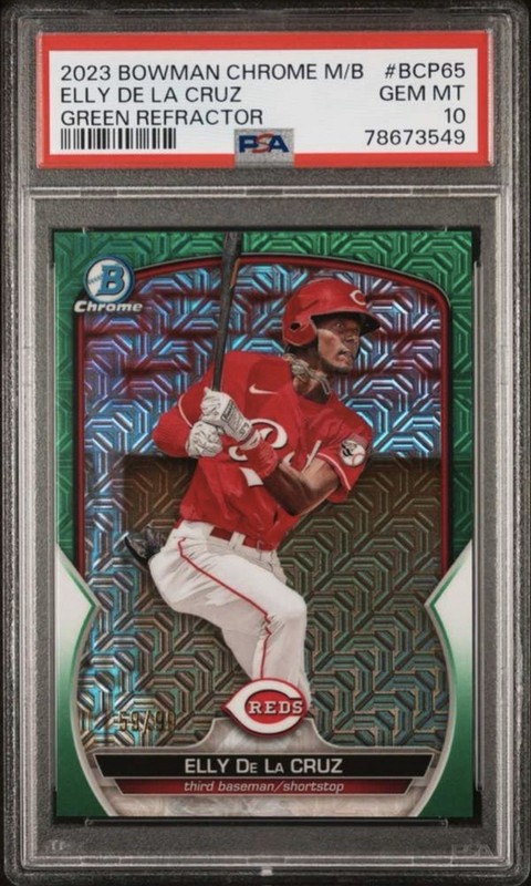 2023 Bowman Chrome Mega Box Mojo Green /99 Elly De La Cruz #BCP-65 