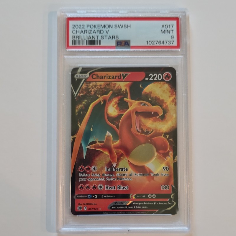 Pokémon TCG Charizard V Holo Ultra Rare 017/172 Brilliant Stars 2022 PSA 9