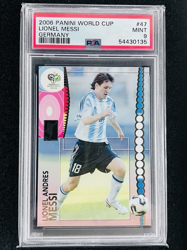 2006 Panini World Cup Lionel Messi PSA 9 Mint #47 Mess's 1st World Cup