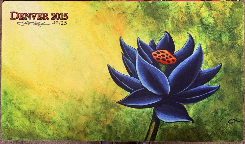 Black Lotus Play mat Signed And Serlalized By Christopher Rush