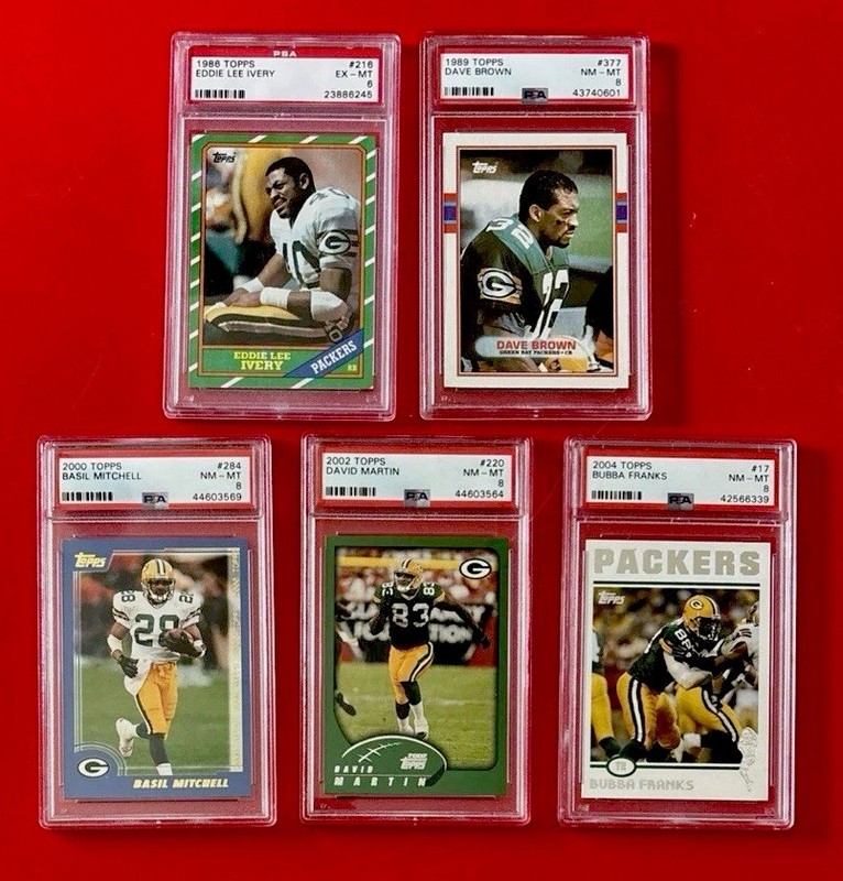 Lot of 5 PSA GREEN BAY PACKERS NFL Football Graded Card Starter Set Vintage