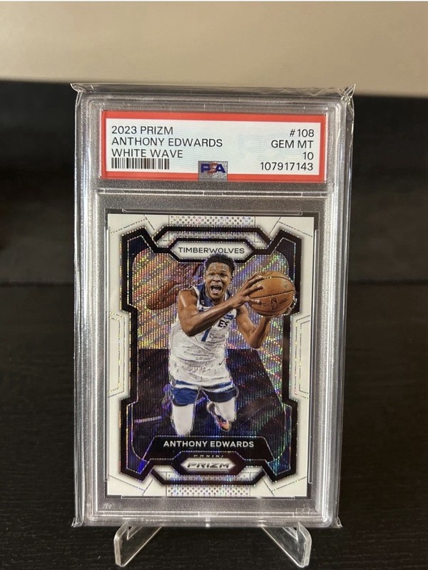 2023 Prizm Anthony Edwards #108 White Wave 17/38 PSA Gem 10 LOW POP 