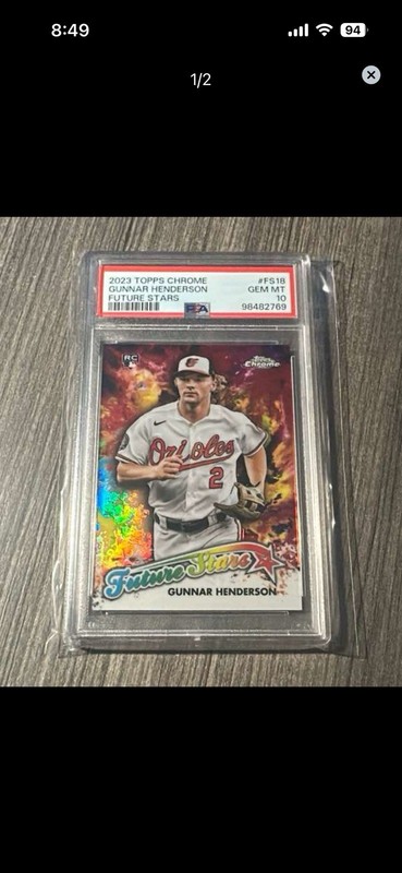 Topps 2023 Chrome Future Stars Gunnar Henderson Rookie #FS-18 PSA 10 Orioles