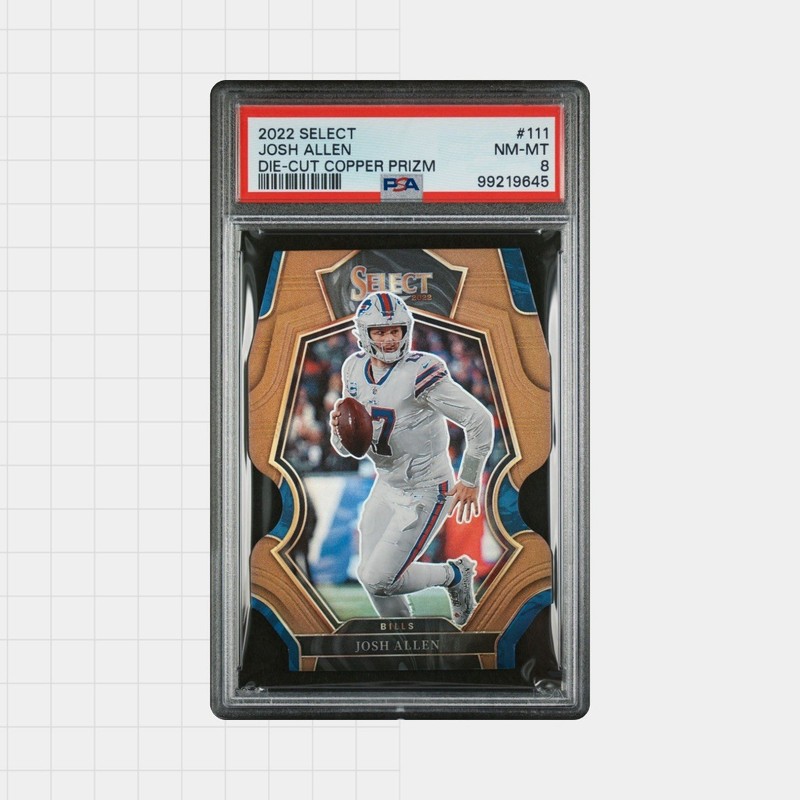 🦬PSA 8 2022 Panini Select Josh Allen Die-Cut Bronze Prizm /99 Bills 🚀