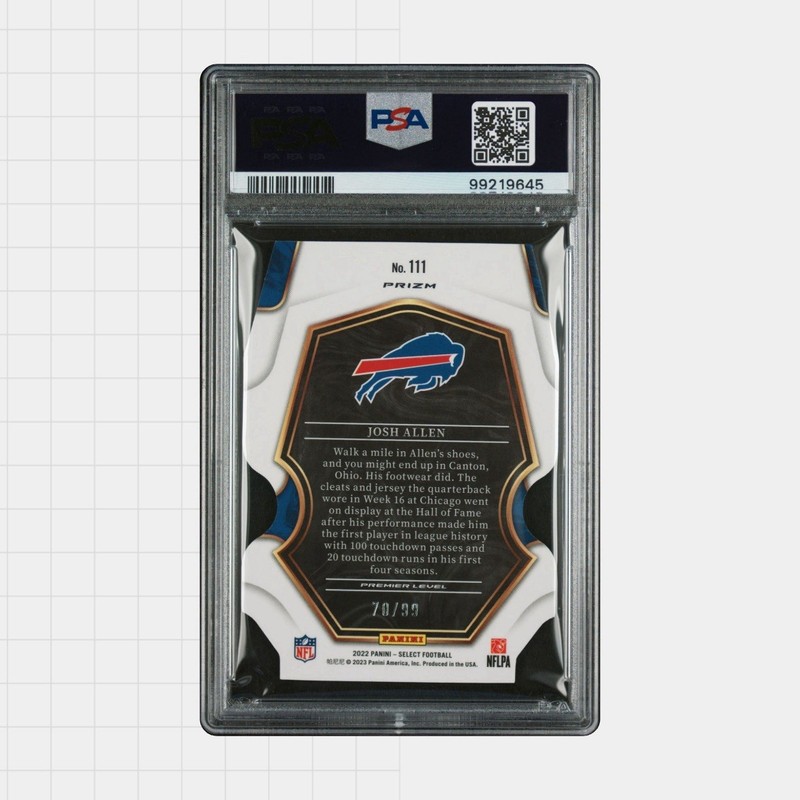 🦬PSA 8 2022 Panini Select Josh Allen Die-Cut Bronze Prizm /99 Bills 🚀 view 2