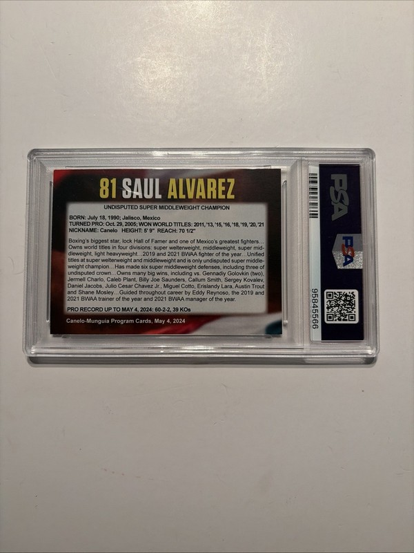 2024 Canelo Alvarez & Trainer Eddy Reynosa PSA 8 Seidman Boxing Card #81 view 2