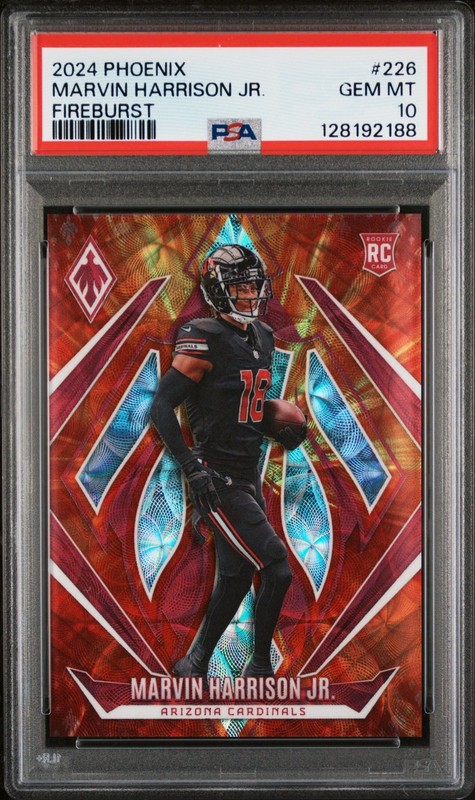 Marvin Harrison Jr. 2024 Panini Phoenix Fire Burst 62/350 #226 PSA 10 Gem Mint