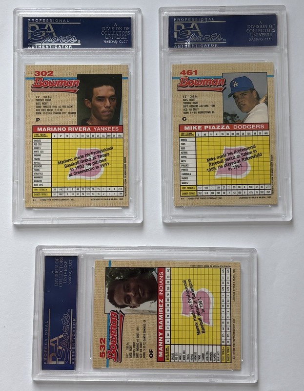1992 Bowman Baseball Set ***HIGH GRADE ***(Rivera RC PSA 9, top stars high PSA) view 2