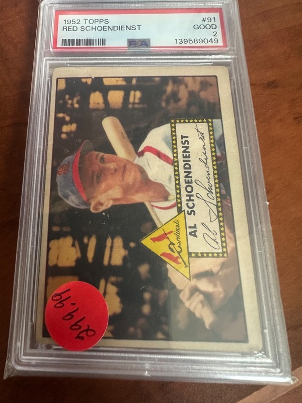 1952 Topps - Red Schoendienst #91