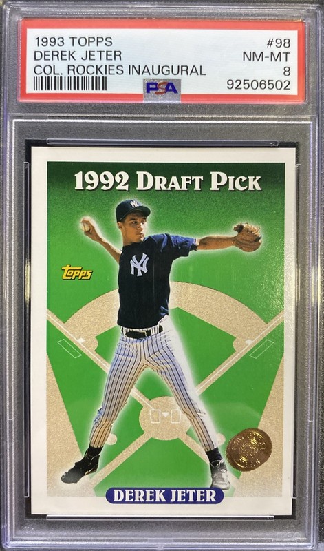 1993 TOPPS COL. ROCKIES INAUGURAL #98 DEREK JETER ROOKIE RC PSA 8
