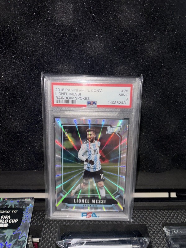 Panini 2018 National Convention Rainbow Spokes #78 Lionel Messi /49 PSA 9