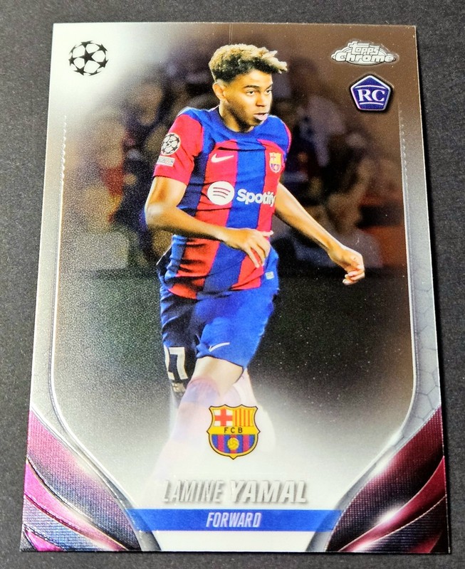 2023-24 Topps Chrome UEFA Club Competitions Lamine Yamal Rookie RC #64 Barcelona
