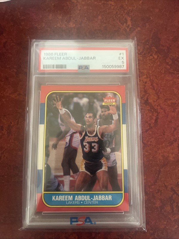 1986 FLEER #1 KAREEM ABDUL-JABBAR PSA 5