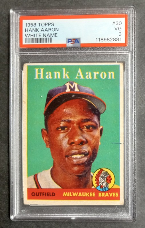 1958 Topps - #30 Hank Aaron - HOF - PSA 3 VG