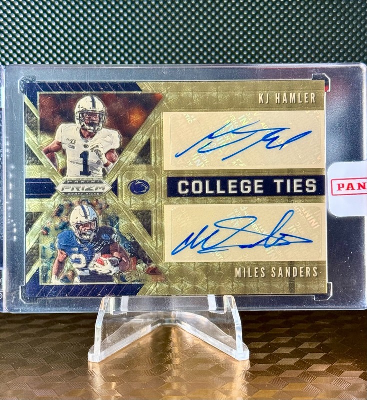 2020 Prizm KJ HAMLER/MILES SANDERS College Ties Gold Vinyl Auto /5 Penn State