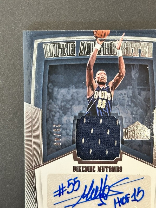 2018-19 Dikembe Mutombo Dominion With Authority Patch Auto #/49 HOF Game Used view 2