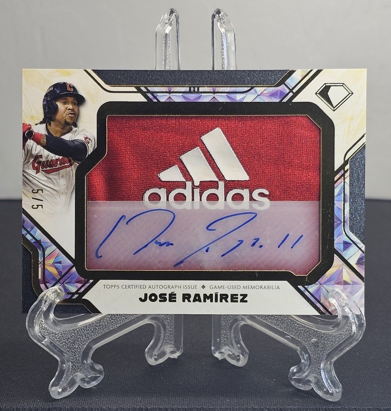 Jose Ramirez 2025 Topps Diamond Icons Game-Used Cleat BRAND LOGO PATCH AUTO 5/5