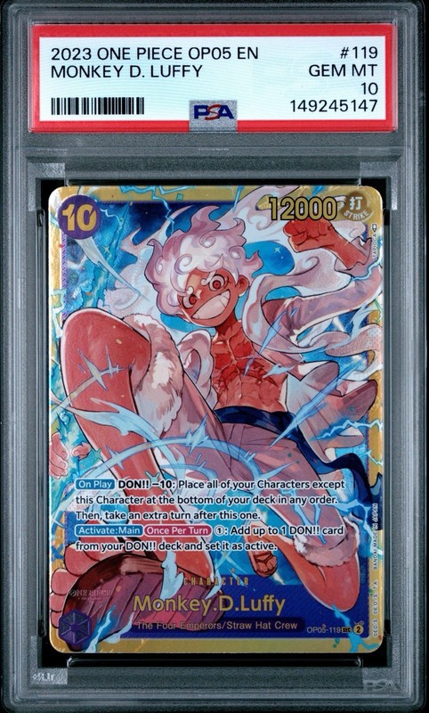 2023 ONE PIECE OP05-AWAKENING OF THE NEW ERA #119 MONKEY D. LUFFY PSA 10