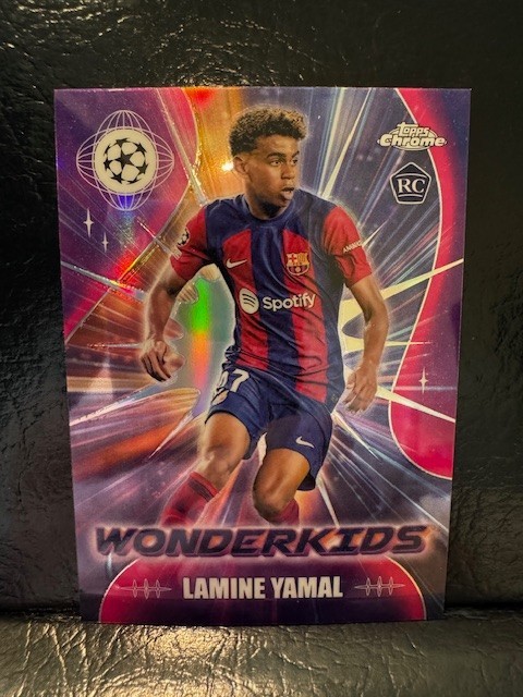 2023-24 Topps Chrome UEFA Lamine Yamal Wonderkids RC Rookie #WK-3 Barcelona