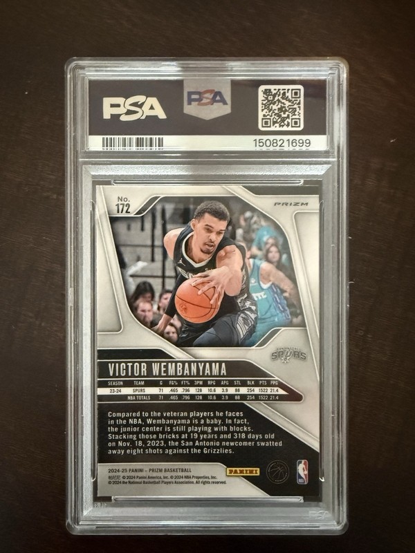 Panini Prizm Victor Wembanyama #172 Ice Prizm PSA 10   🔥 LOW POP view 2