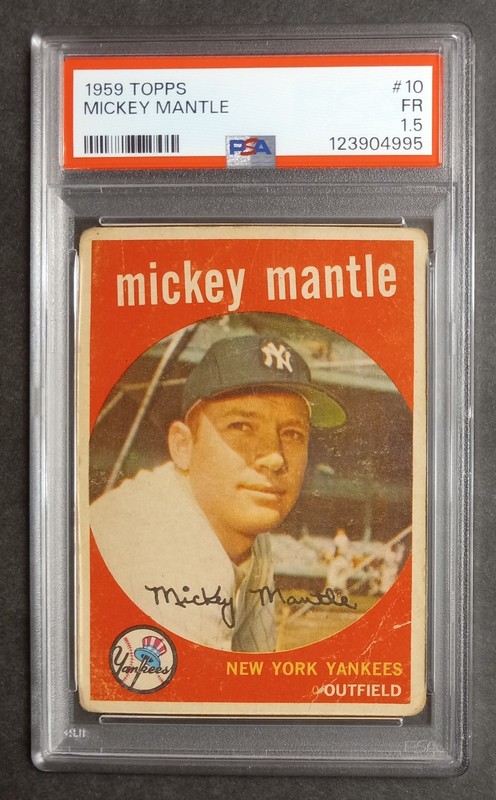 1959 Topps - #10 Mickey Mantle - HOF - PSA 1.5 FR