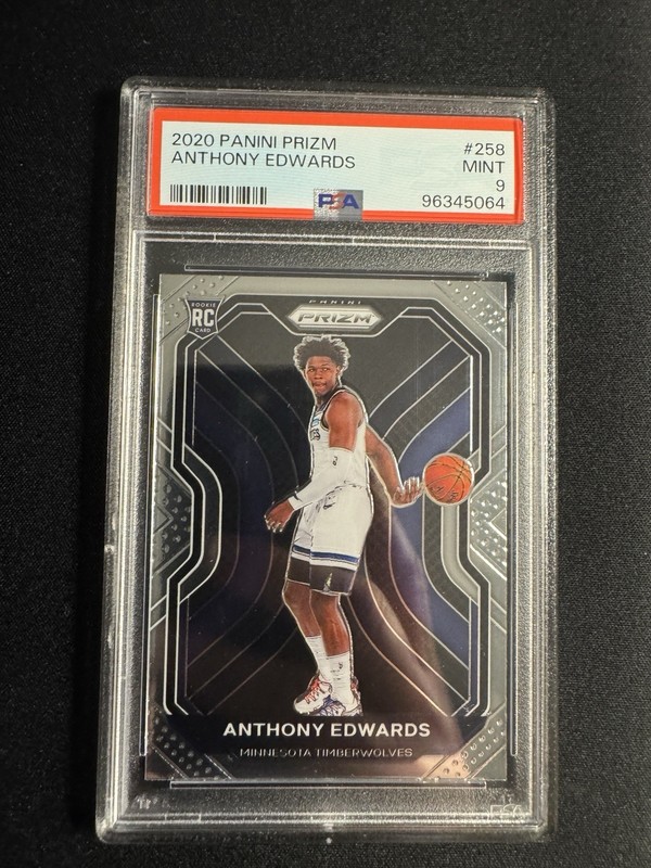 2020-21 Anthony Edwards Rookie RC PSA 9  Panini Prizm #258 Base Timberwolves 🏀