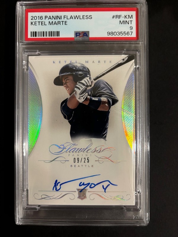 KETAL MARTE AUTO RARE 2016 PANINI FLAWLESS #RF-KM 9/25 MINT PSA 9